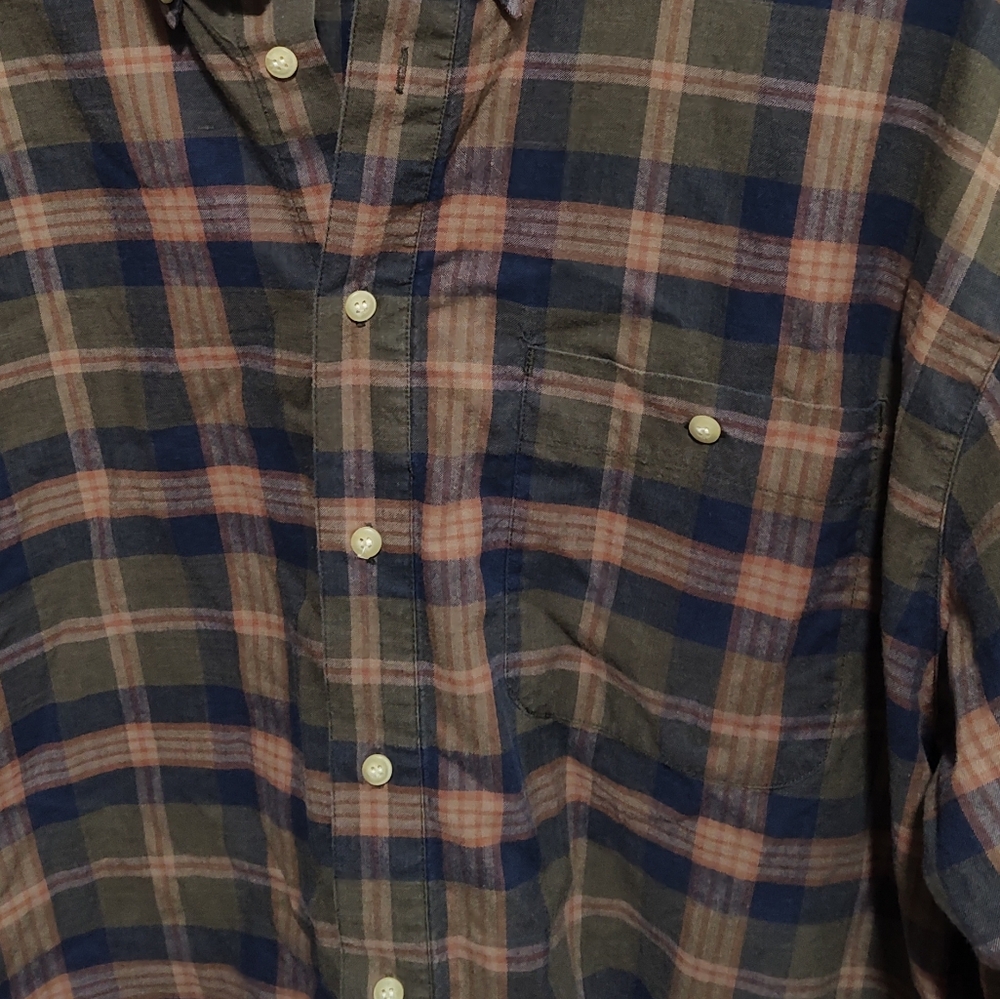 Vintage Bugle Boy Men’s Blue Green Red Plaid Shirt Button Up Long Sleeve, XL - Picture 2 of 8